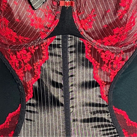 2 piece maid/schoolgirl lingerie set w/ fish one bodice and lace detail size M - Picture 7 of 12